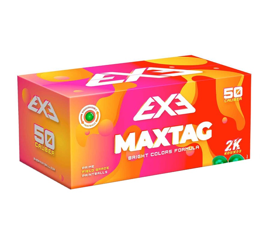 2000 Premium paintballs EXE Maxtag .50 Cal Metallic (Groen/Geel)