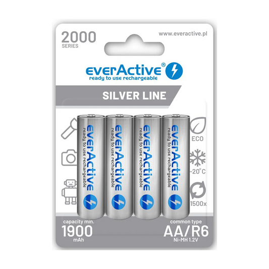 Herlaadbare AA batterijen Precharged EverActive NiMH batterijen - 2000mAh (4stuks)