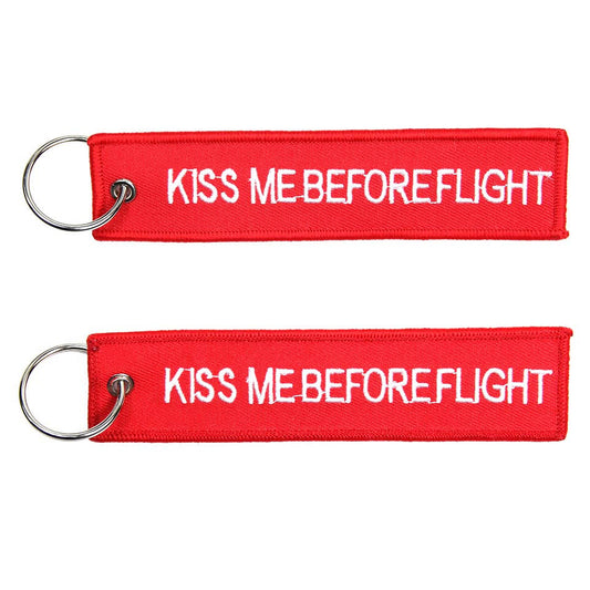 Sleutelhanger 2x Kiss me before flight #71