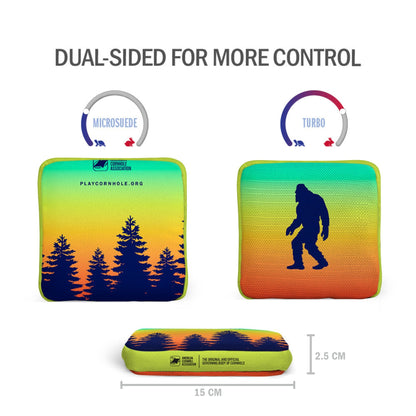Retro Sasquatch Synergy Edge Cornhole Zakjes (15x15 cm)