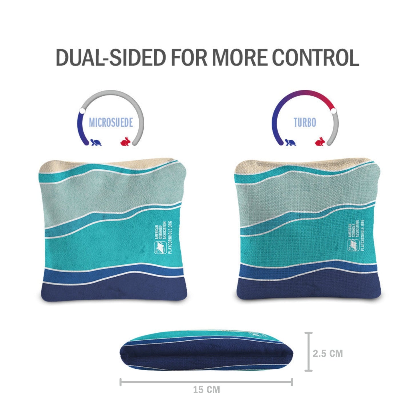 Multicolor Waves Synergy Pro Cornhole-zakken (15x15 cm)