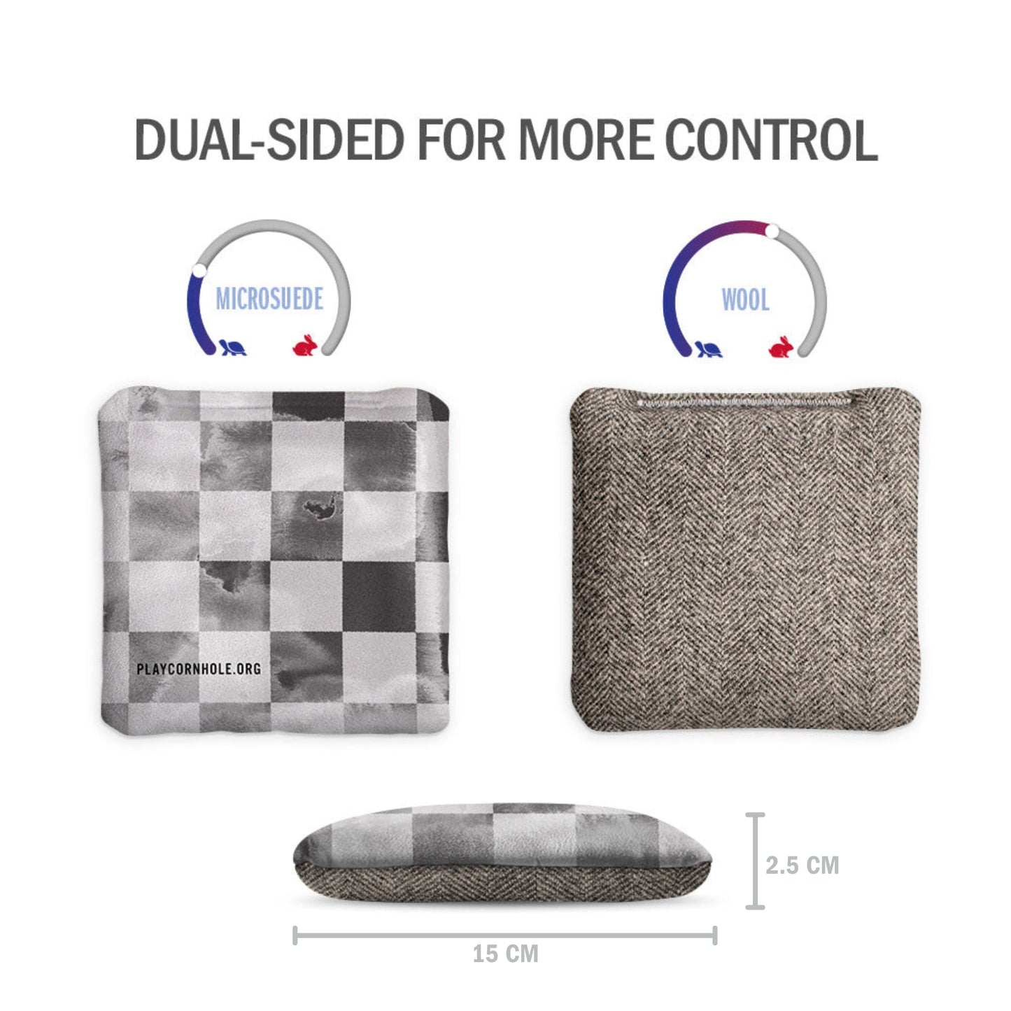 Distressed Checkered Retro Soft Cornhole Zakjes (15x15 cm)