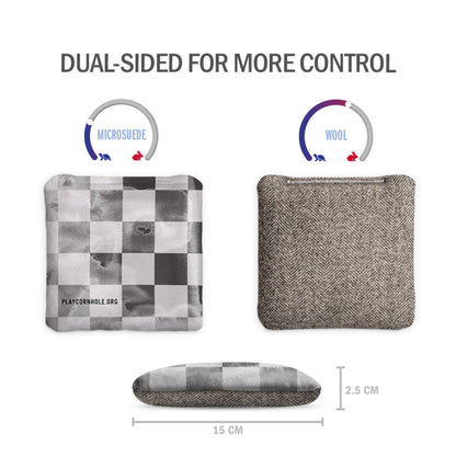 Distressed Checkered Retro Soft Cornhole Zakjes (15x15 cm)