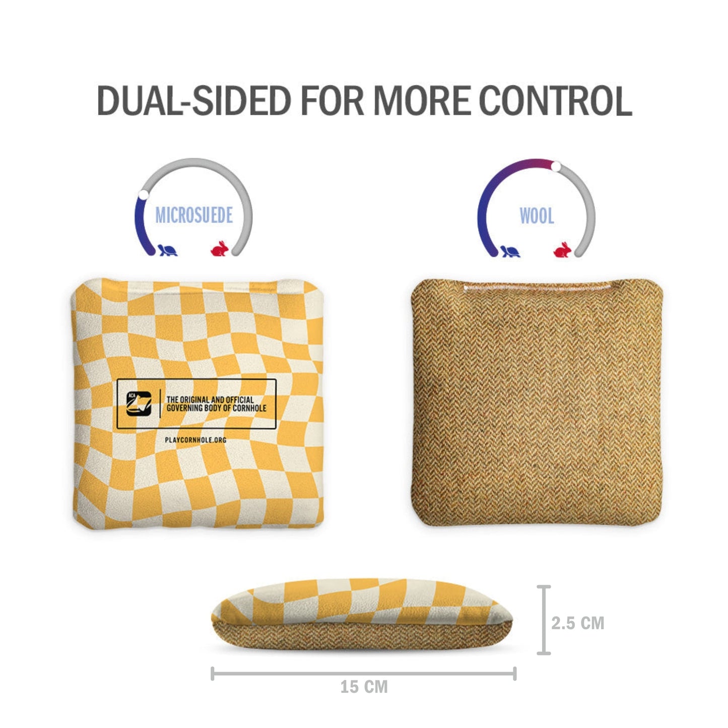 Wavy Retro Checkered Synergy Soft Cornhole Zakjes (15x15 cm)