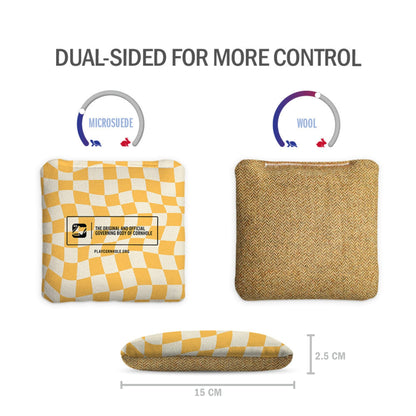 Wavy Retro Checkered Synergy Soft Cornhole Zakjes (15x15 cm)