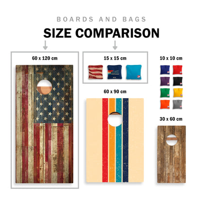 Classic Stripes Natural Wood Blues - 2x Cornhole Borden (60 x 120cm)