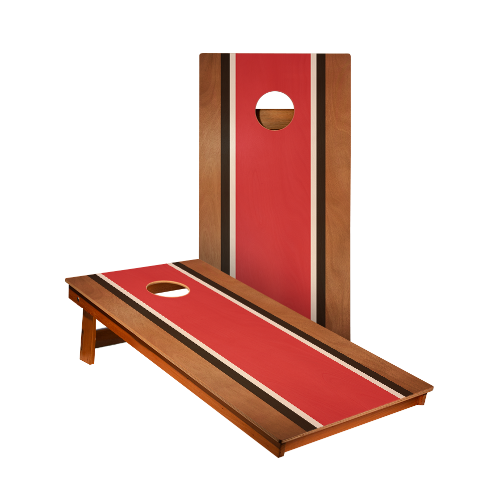 Classic Stripes Mahogany Red, Black, and White  - 2x Cornhole Borden (60 x 120cm)