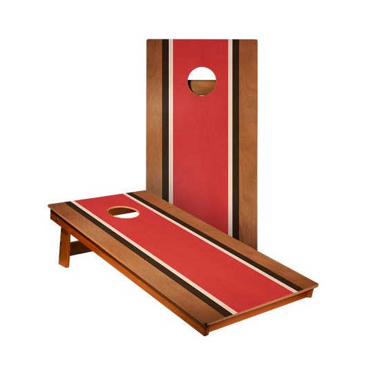 Classic Stripes Mahogany Red, Black, and White  - 2x Cornhole Borden (60 x 120cm)