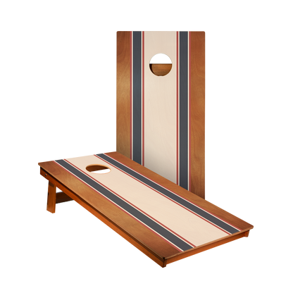 Classic Stripes Mahogany Cream, Blue, and Mauve - 2x Cornhole Borden (60 x 120cm)
