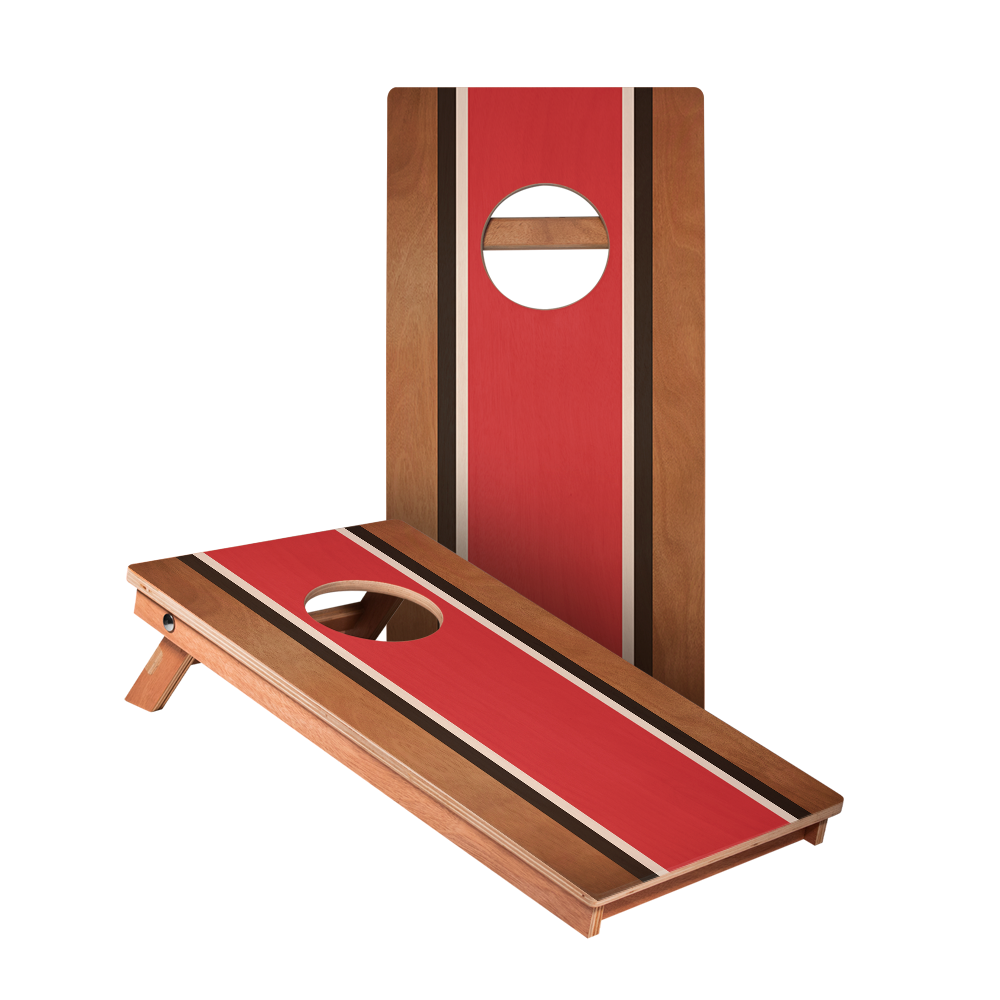 Classic Stripes Mahogany Red, Black, and White - 2x Cornhole Borden (30 x 60cm)