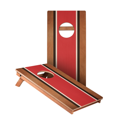 Classic Stripes Mahogany Red, Black, and White - 2x Cornhole Borden (30 x 60cm)