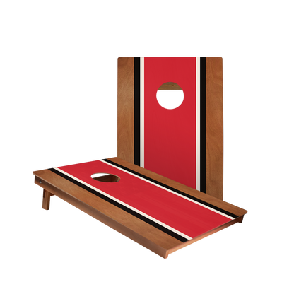 Classic Stripes Mahogany Red, Black, and White - 2x Cornhole Borden (60 x 90cm)