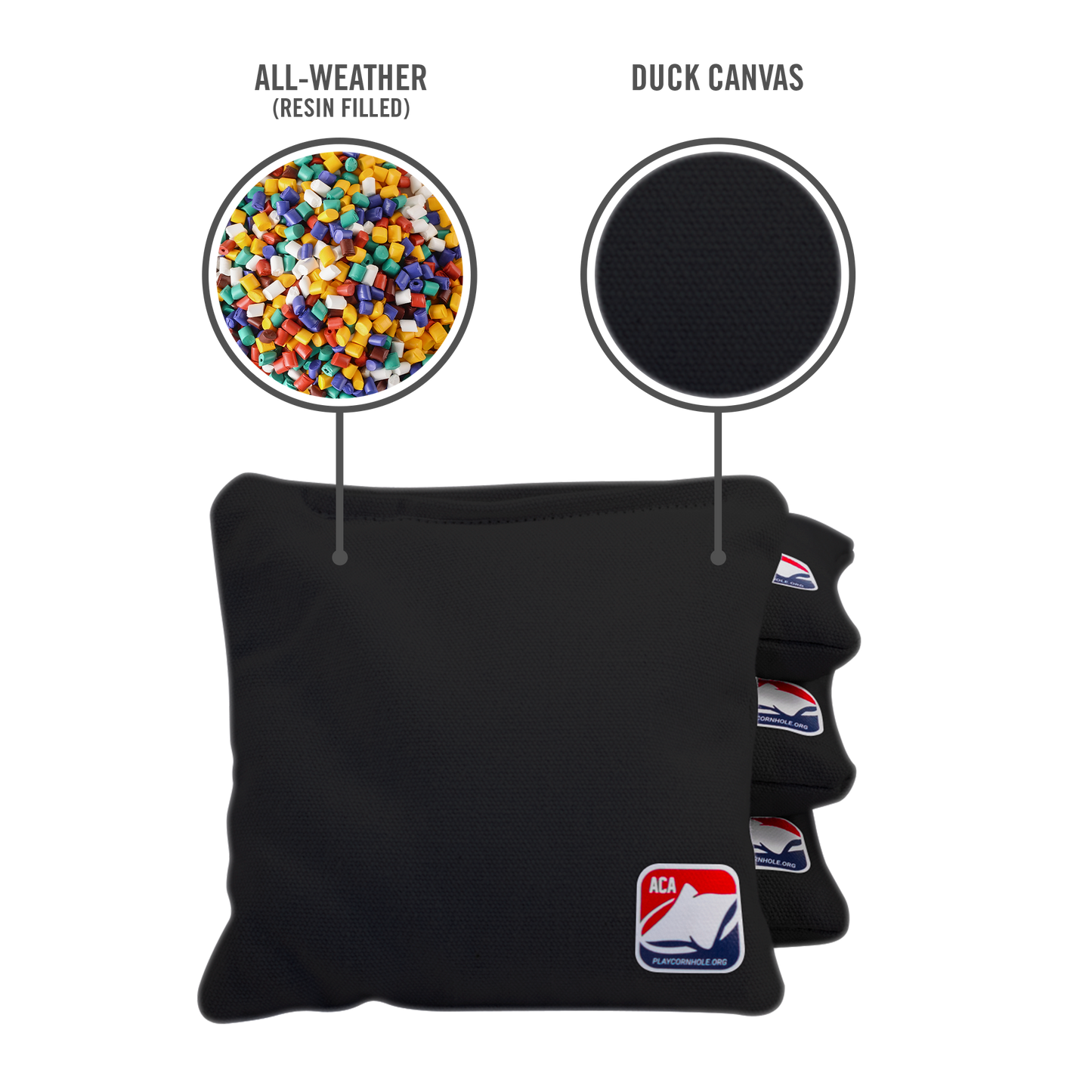 Black Daily 66x Cornhole Zakjes (15x15 cm)