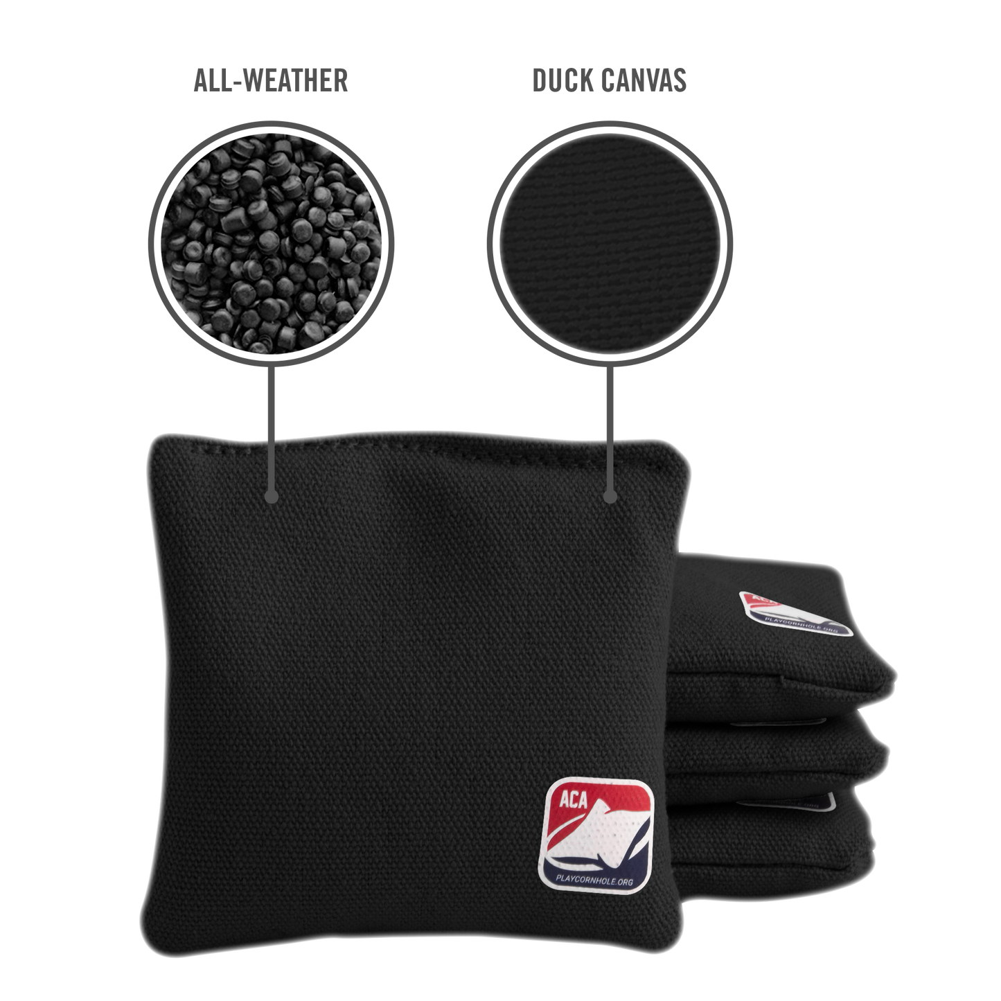 Black Daily 44x Cornhole Zakjes (10x10 cm)