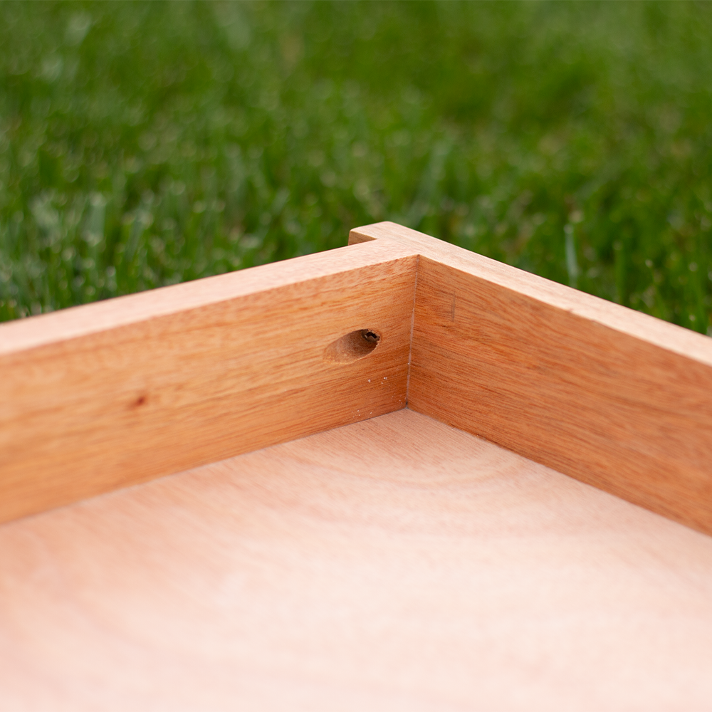 Natural & Gray Wood Triangle - 2x Cornhole Borden (60 x 90cm)