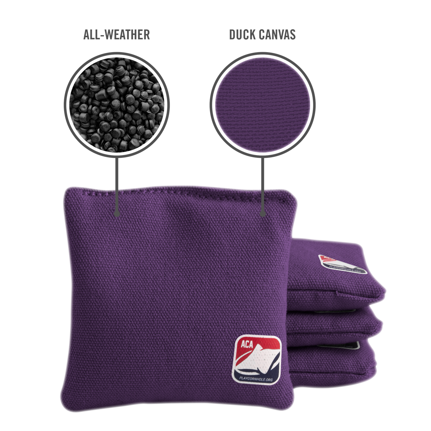 Purple Daily 44x Cornhole Bags (10x10 cm)